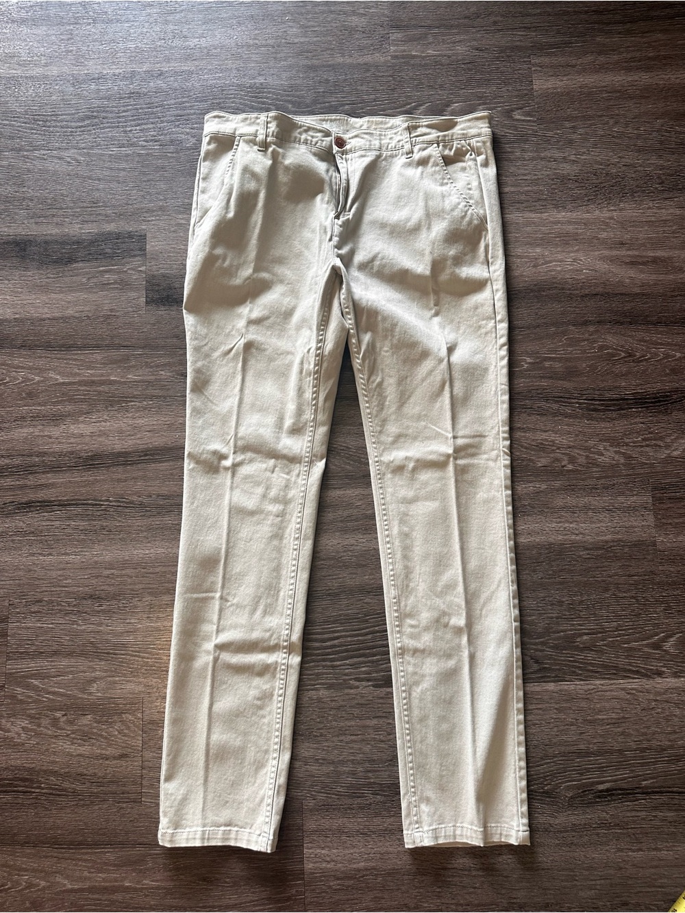 Mugsy Teddys 40x36 Pants Beige Slim Fit Flat Front Tapered Cotton performance